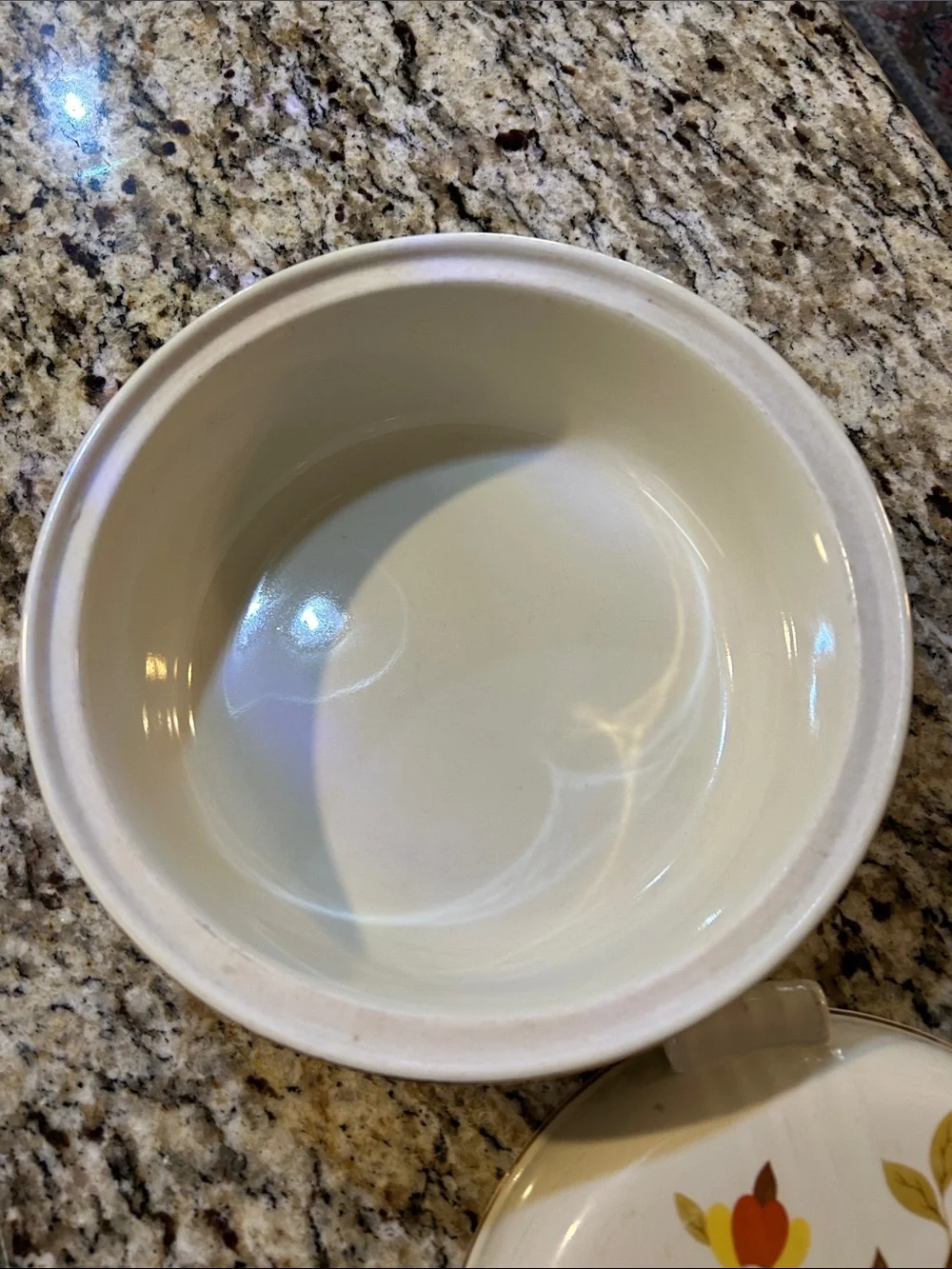 Vintage Hall’s Jewel Tea Autumn Leaf Collection-Covered Casserole Dish